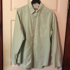 Izod Light Green LS Button Down Shirt Mens Large L